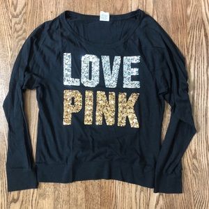 PINK long sleeve bling tee